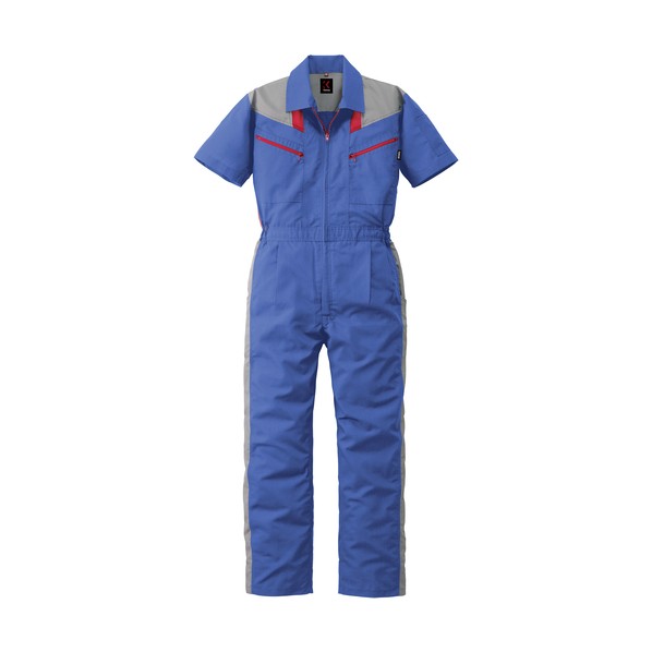 山田辰 半袖つなぎ服 ロイヤルブルー 4L 12-253-RB-4L 1着|DIY FACTORY ONLINE SHOP