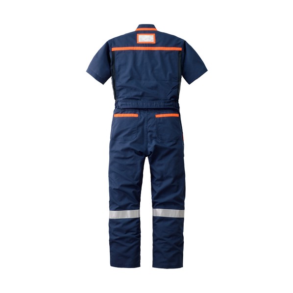 山田辰 反射型半袖つなぎ服 ネイビーブルー 3L 12-259-NB-3L 1着｜DIY FACTORY ONLINE SHOP