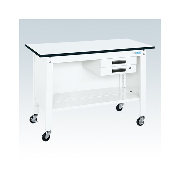 サカエ一人用作業台(CP/耐荷重150kg/ポリエステル天板/H810/キャスター付)CPB-126BW｜DIY FACTORY ONLINE SHOP