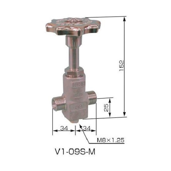 ヤマト産業(YAMATO) ネックバルブ ステンレス製 V1-09S-M 低温用中軸ストレート弁 V1-09S-M 1点|DIY FACTORY ONLINE SHOP