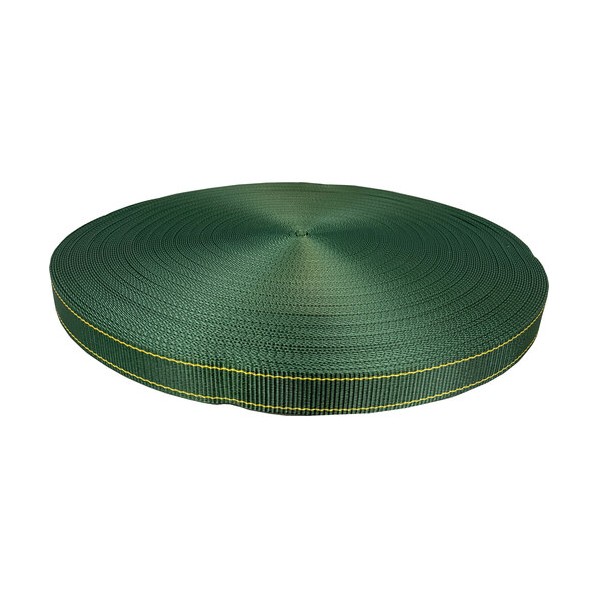 ポリエステル三尺帯 緑であること t2．1mm×35粍幅×100m 緑であること PXV35M 1巻