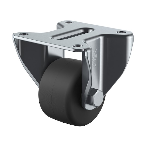 プレート式 固定 低床キャスター 導電性モノマーキャストナイロン 車輪径75mm Hタイプ UHR型 取付寸法78×78 UHR-75MCE