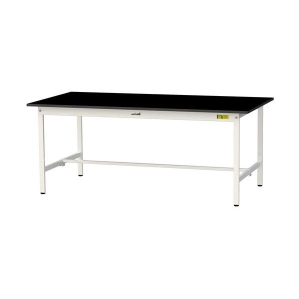 実験用作業台 ワークテーブルLABシリーズ 実験用ラボテーブル 固定式 ケミテクト天板 W1800×D900×H740mm ブラック/シルキーホワイト SLK-1890-BKW