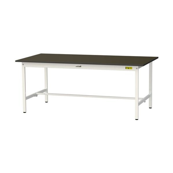 実験用作業台 ワークテーブルLABシリーズ 実験用ラボテーブル 固定式 指紋レスメラミン天板 W1800×D900×H740mm ブラウン/シルキーホワイト SLM-1890-BRW