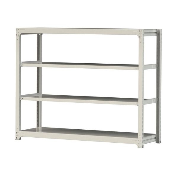 ※法人専用品※山金工業 ボルトレス中量ラック 500kg/段 W1800&times;D620&times;H1500mm 天地4段 ホワイトグレー ホワイトグレー 5S5662-4W 0｜DIY FACTORY ONLINE SHOP