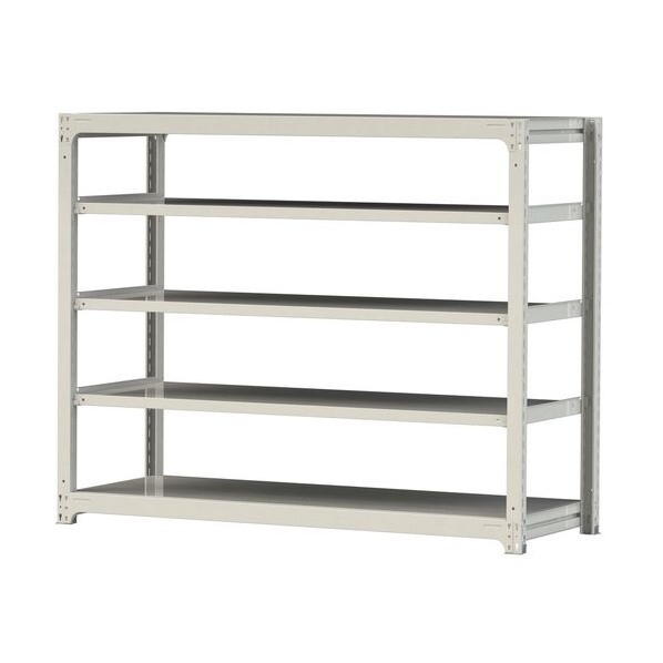 ※法人専用品※山金工業 ボルトレス中量ラック 500kg/段 W1800×D700×H1500mm 天地5段 ホワイトグレー ホワイトグレー 5S5670-5W 0|DIY FACTORY ONLINE SHOP
