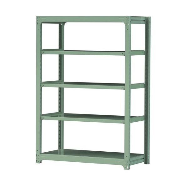 ※法人専用品※山金工業 ボルトレス中量ラック 500kg/段 W1200×D620×H1800mm 天地5段 ライトグリーン ライトグリーン 5S6462-5G 0|DIY FACTORY ONLINE SHOP
