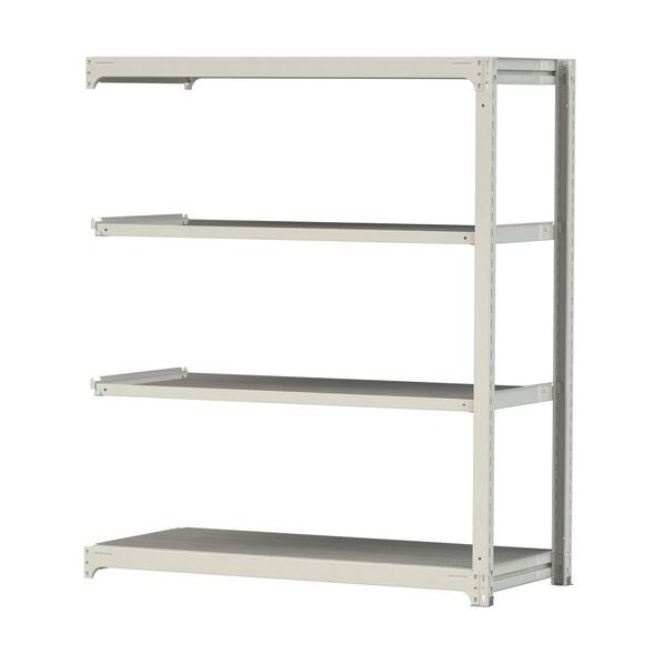 ※法人専用品※山金工業 ボルトレス中量ラック 500kg/段 W1500&times;D700&times;H1800mm 天地4段 ホワイトグレー ホワイトグレー 5S6570-4WR 0｜DIY FACTORY ONLINE SHOP 65,901円