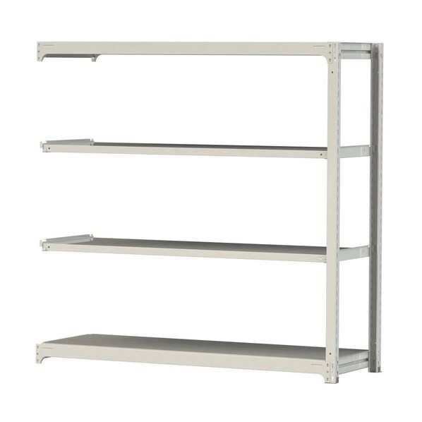 ※法人専用品※山金工業 ボルトレス中量ラック 500kg/段 W1800&times;D620&times;H1800mm 天地4段 ホワイトグレー ホワイトグレー 5S6662-4WR 0｜DIY FACTORY ONLINE SHOP