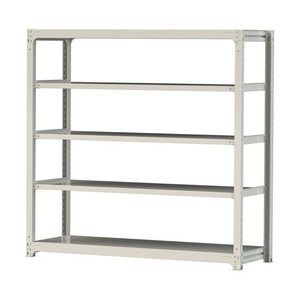 ※法人専用品※山金工業 ボルトレス中量ラック 500kg/段 W1800×D620×H1800mm 天地5段 ホワイトグレー ホワイトグレー 5S6662-5W 0|DIY FACTORY ONLINE SHOP