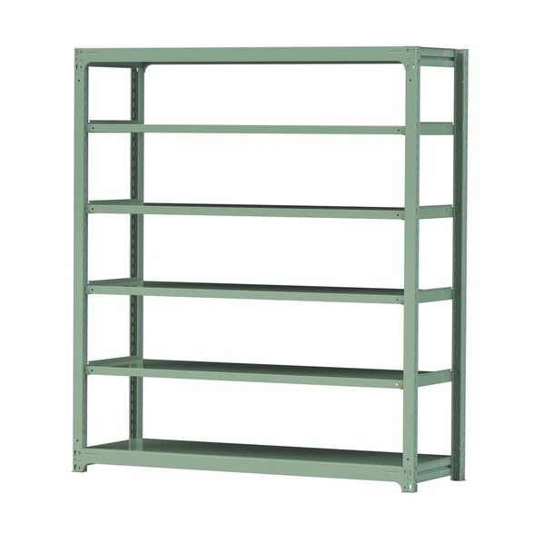 ※法人専用品※山金工業 ボルトレス中量ラック 500kg/段 W1800×D620×H2100mm 天地6段 ライトグリーン ライトグリーン 5S7662-6G 0|DIY FACTORY ONLINE SHOP