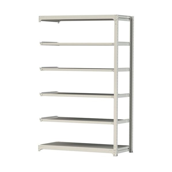 ※法人専用品※山金工業 ボルトレス中量ラック 500kg/段 W1500&times;D700&times;H2400mm 天地6段 ホワイトグレー ホワイトグレー 5S8570-6WR 0｜DIY FACTORY ONLINE SHOP