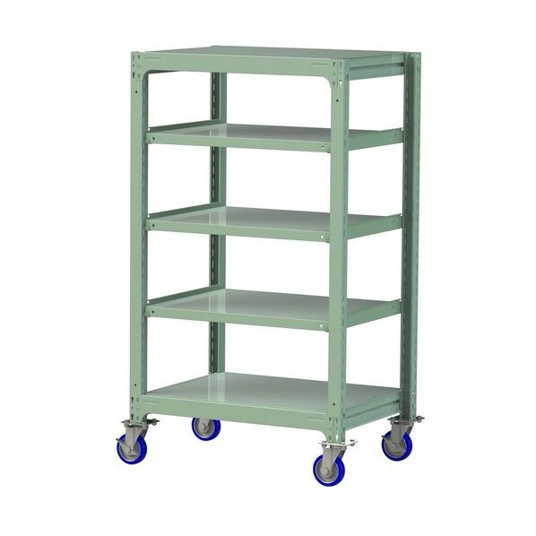 ※法人専用品※山金工業 中量ラック移動式 150kg/段 W900×D700×H1677mm 天地5段 ライトグリーン ライトグリーン 3SC5370-5GUF 0|DIY FACTORY ONLINE SHOP