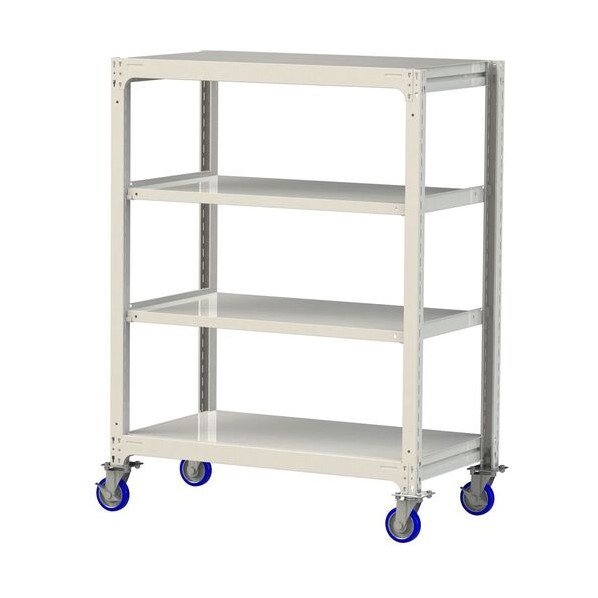 ※法人専用品※山金工業 中量ラック移動式 150kg/段 W1200×D700×H1677mm 天地4段 ホワイトグレー ホワイトグレー 3SC5470-4WUF 0|DIY FACTORY ONLINE SHOP