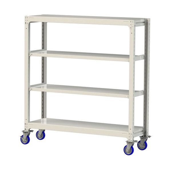 ※法人専用品※山金工業 中量ラック移動式 150kg/段 W1500&times;D480&times;H1677mm 天地4段 ホワイトグレー ホワイトグレー 3SC5548-4WUF 0｜DIY FACTORY ONLINE SHOP