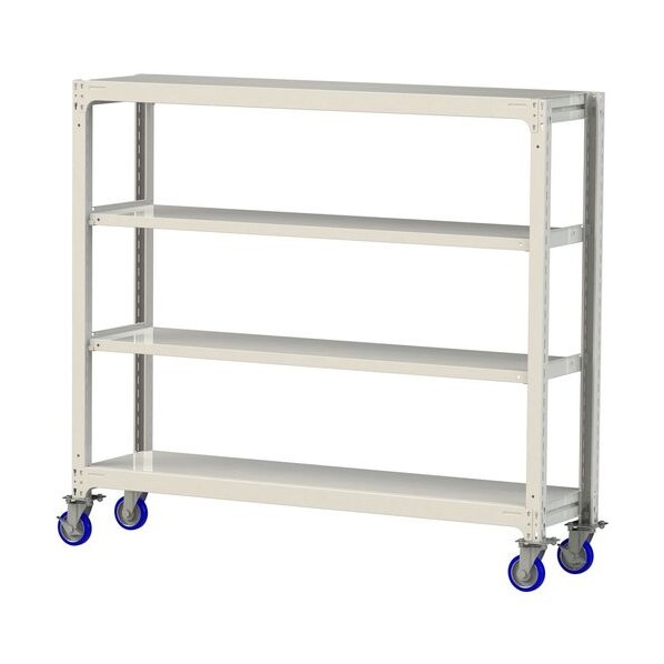 ※法人専用品※山金工業 中量ラック移動式 150kg/段 W1800&times;D480&times;H1677mm 天地4段 ホワイトグレー ホワイトグレー 3SC5648-4WUF 0｜DIY FACTORY ONLINE SHOP