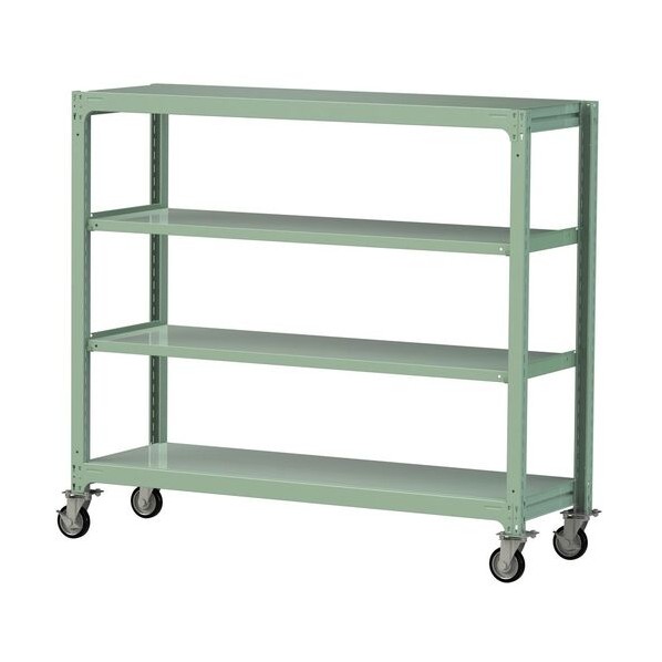 ※法人専用品※山金工業 中量ラック移動式 150kg/段 W1800×D620×H1677mm 天地4段 ライトグリーン ライトグリーン 3SC5662-4GRF 0|DIY FACTORY ONLINE SHOP