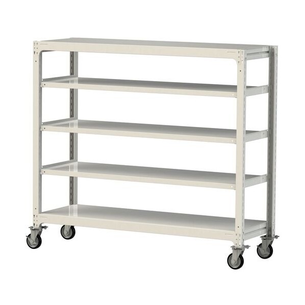 ※法人専用品※山金工業 中量ラック移動式 150kg/段 W1800&times;D620&times;H1677mm 天地5段 ホワイトグレー ホワイトグレー 3SC5662-5WRF 0｜DIY FACTORY ONLINE SHOP