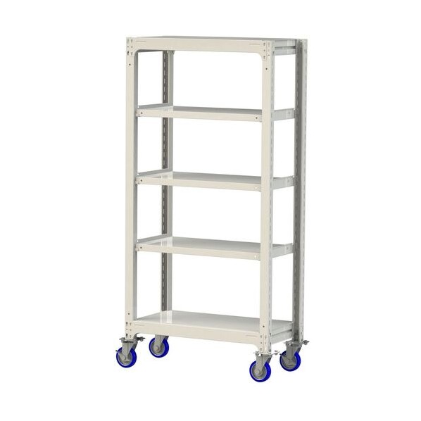※法人専用品※山金工業 中量ラック移動式 150kg/段 W900×D480×H1977mm 天地5段 ホワイトグレー ホワイトグレー 3SC6348-5WUF 0|DIY FACTORY ONLINE SHOP