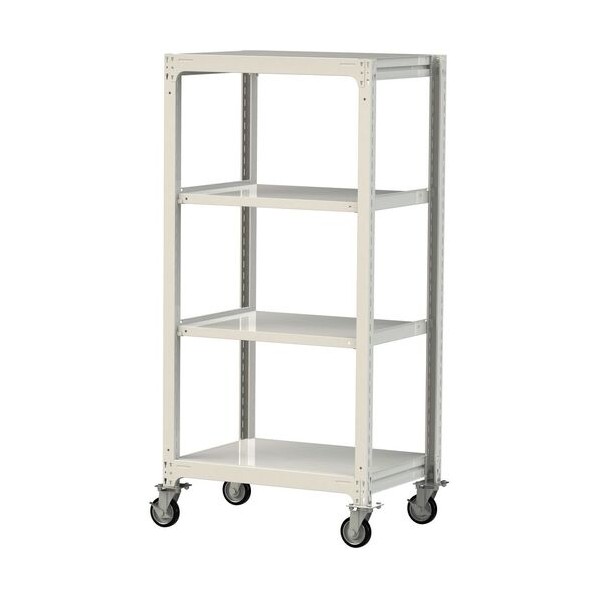 ※法人専用品※山金工業 中量ラック移動式 150kg/段 W900&times;D700&times;H1977mm 天地4段 ホワイトグレー ホワイトグレー 3SC6370-4WRF 0｜DIY FACTORY ONLINE SHOP 53,340円