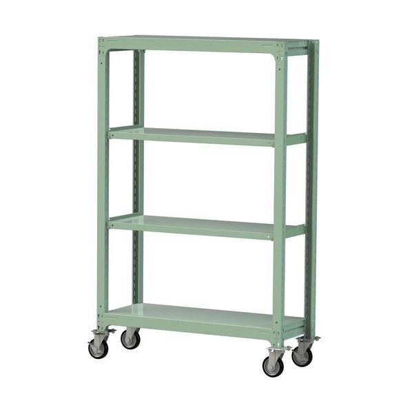 ※法人専用品※山金工業 中量ラック移動式 150kg/段 W1200×D480×H1977mm 天地4段 ライトグリーン ライトグリーン 3SC6448-4GRF 0|DIY FACTORY ONLINE SHOP