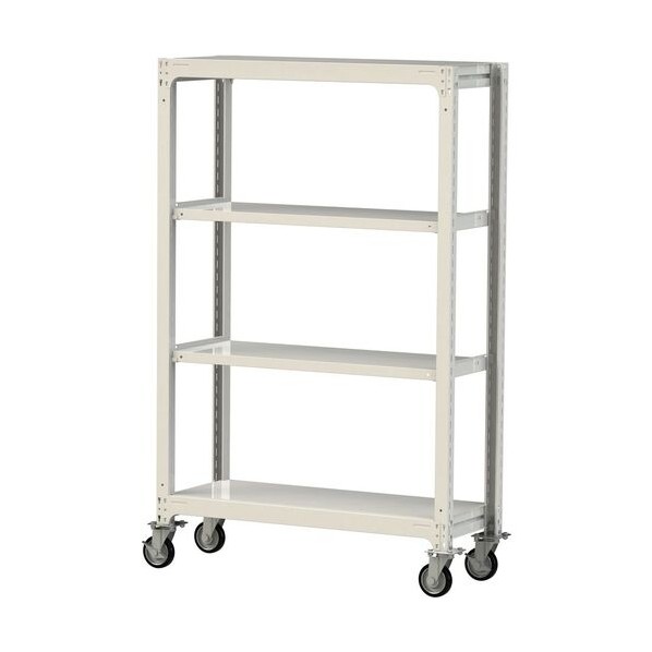 ※法人専用品※山金工業 中量ラック移動式 150kg/段 W1200×D480×H1977mm 天地4段 ホワイトグレー ホワイトグレー 3SC6448-4WRF 0|DIY FACTORY ONLINE SHOP