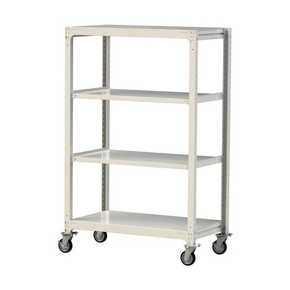 ※法人専用品※山金工業 中量ラック移動式 150kg/段 W1200&times;D700&times;H1977mm 天地4段 ホワイトグレー ホワイトグレー 3SC6470-4WRF 0｜DIY FACTORY ONLINE SHOP 58,140円
