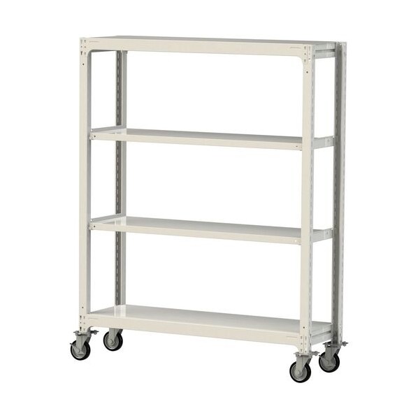 ※法人専用品※山金工業 中量ラック移動式 150kg/段 W1500&times;D480&times;H1977mm 天地4段 ホワイトグレー ホワイトグレー 3SC6548-4WRF 0｜DIY FACTORY ONLINE SHOP 50,940円