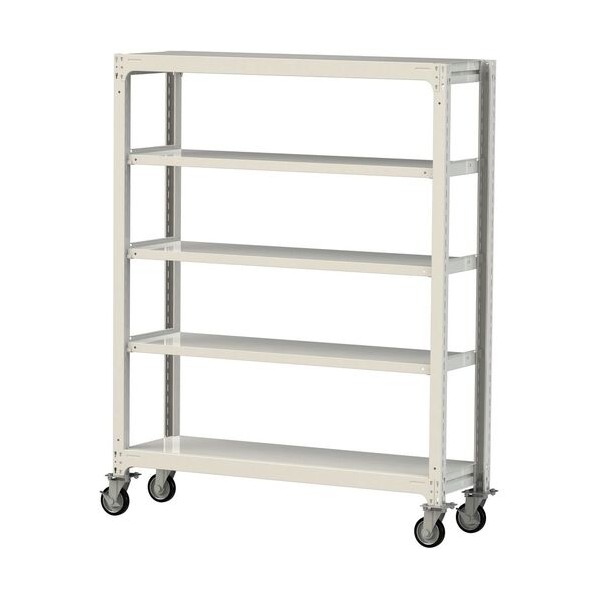 ※法人専用品※山金工業 中量ラック移動式 150kg/段 W1500×D480×H1977mm 天地5段 ホワイトグレー ホワイトグレー 3SC6548-5WRF 0|DIY FACTORY ONLINE SHOP