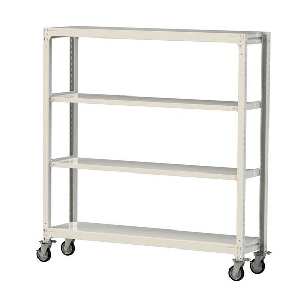 ※法人専用品※山金工業 中量ラック移動式 150kg/段 W1800×D480×H1977mm 天地4段 ホワイトグレー ホワイトグレー 3SC6648-4WRF 0|DIY FACTORY ONLINE SHOP
