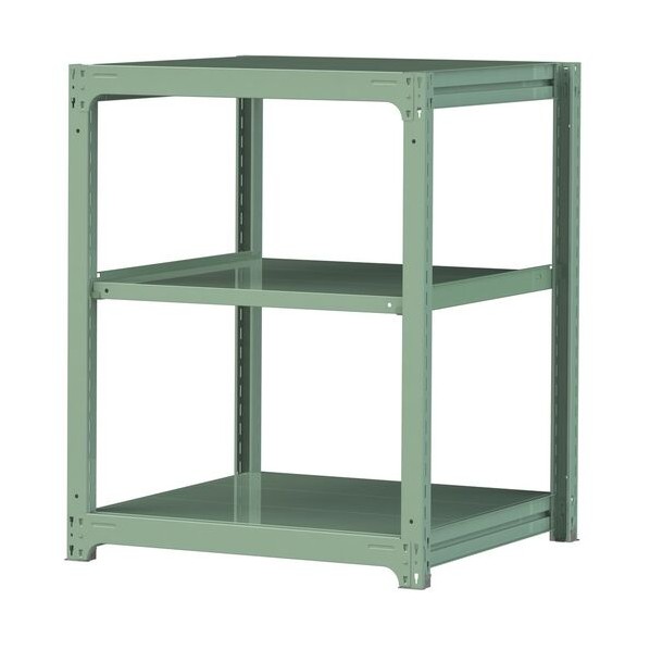 ※法人専用品※山金工業 ボルトレス中量ラック 500kg/段 W900&times;D910&times;H1200mm 天地3段 ライトグリーン ライトグリーン 5S4391-3G 0｜DIY FACTORY ONLINE SHOP