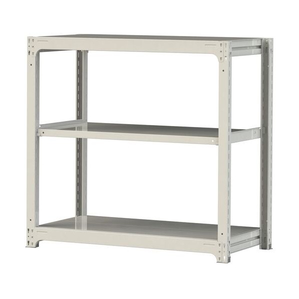 ※法人専用品※山金工業 ボルトレス中量ラック 500kg/段 W1200&times;D620&times;H1200mm 天地3段 ホワイトグレー ホワイトグレー 5S4462-3W 0｜DIY FACTORY ONLINE SHOP