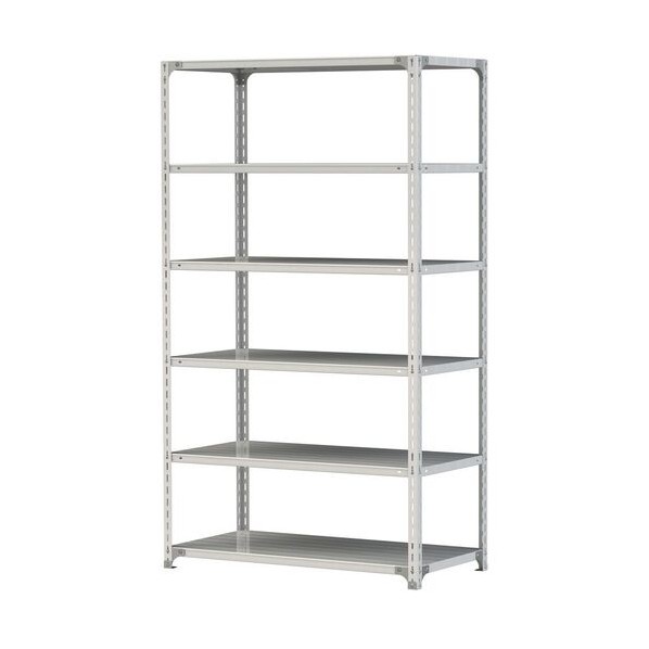 ※法人専用品※山金工業 ボルト式軽量ラック 120kg/段 W1200&times;D600&times;H2100mm 天地6段 ホワイトグレー ホワイトグレー 1.2S7460-6W 0｜DIY FACTORY ONLINE SHOP