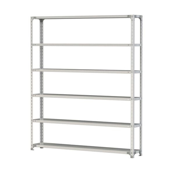 ※法人専用品※山金工業 ボルト式軽量ラック 120kg/段 W1800&times;D300&times;H2100mm 天地6段 ホワイトグレー ホワイトグレー 1.2S7630-6W 0｜DIY FACTORY ONLINE SHOP 24,408円