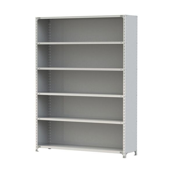 ボルト式軽量ラック 3方パネル付 120kg/段 W1800×D450×H2400mm 天地6段 ホワイトグレー ホワイトグレー 1.2S8645P-6W 40,885円
