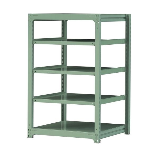 ※法人専用品※山金工業 ボルトレス中量ラック 500kg/段 W900×D910×H1500mm 天地5段 ライトグリーン ライトグリーン 5S5391-5G 0|DIY FACTORY ONLINE SHOP