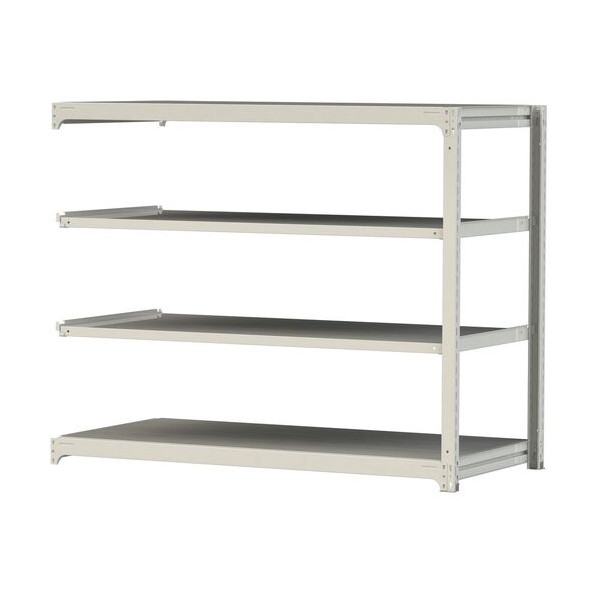※法人専用品※山金工業 ボルトレス中量ラック 300kg/段 W1800&times;D910&times;H1500mm 天地4段 ホワイトグレー ホワイトグレー 3S5691-4WR 0｜DIY FACTORY ONLINE SHOP 65,901円