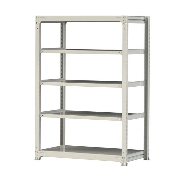 ※法人専用品※山金工業 ボルトレス中量ラック 300kg/段 W1200&times;D700&times;H1800mm 天地5段 ホワイトグレー ホワイトグレー 3S6470-5W 0｜DIY FACTORY ONLINE SHOP