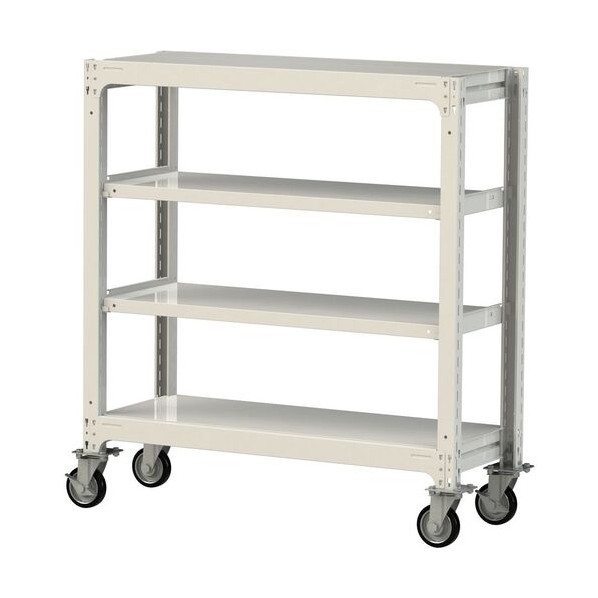 ※法人専用品※山金工業 中量ラック移動式 150kg/段 W1200&times;D480&times;H1377mm 天地4段 ホワイトグレー ホワイトグレー 3SC4448-4WRF 0｜DIY FACTORY ONLINE SHOP