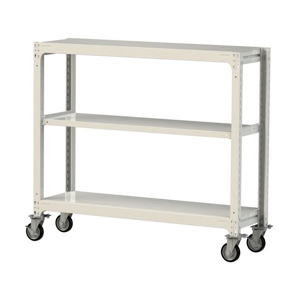 中量ラック移動式 150kg/段 W1500×D480×H1377mm 天地3段 ホワイトグレー ホワイトグレー 3SC4548-3WRF