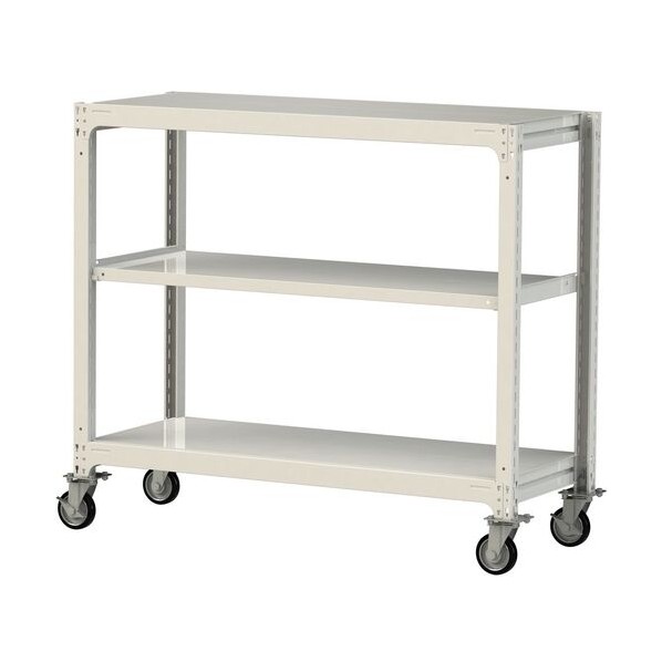 中量ラック移動式 150kg/段 W1500×D620×H1377mm 天地3段 ホワイトグレー ホワイトグレー 3SC4562-3WRF