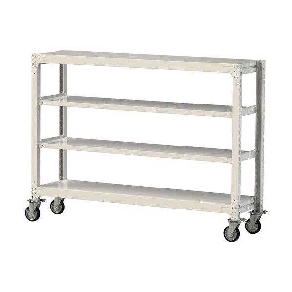 ※法人専用品※山金工業 中量ラック移動式 150kg/段 W1800&times;D480&times;H1377mm 天地4段 ホワイトグレー ホワイトグレー 3SC4648-4WRF 0｜DIY FACTORY ONLINE SHOP