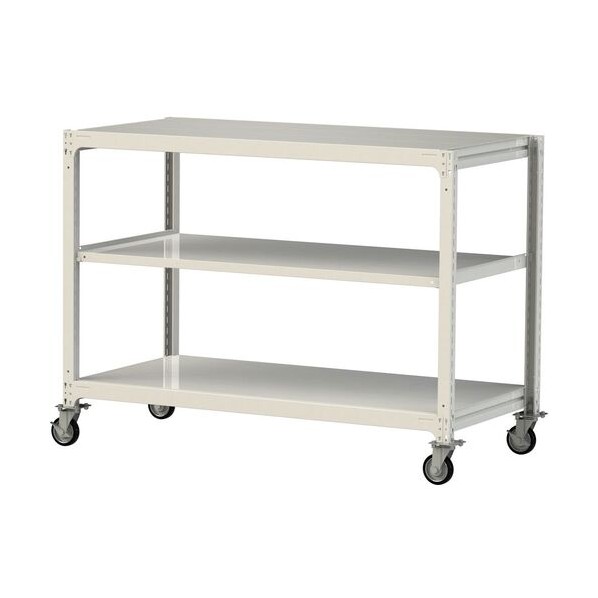 中量ラック移動式 150kg/段 W1800×D910×H1377mm 天地3段 ホワイトグレー ホワイトグレー 3SC4691-3WRF
