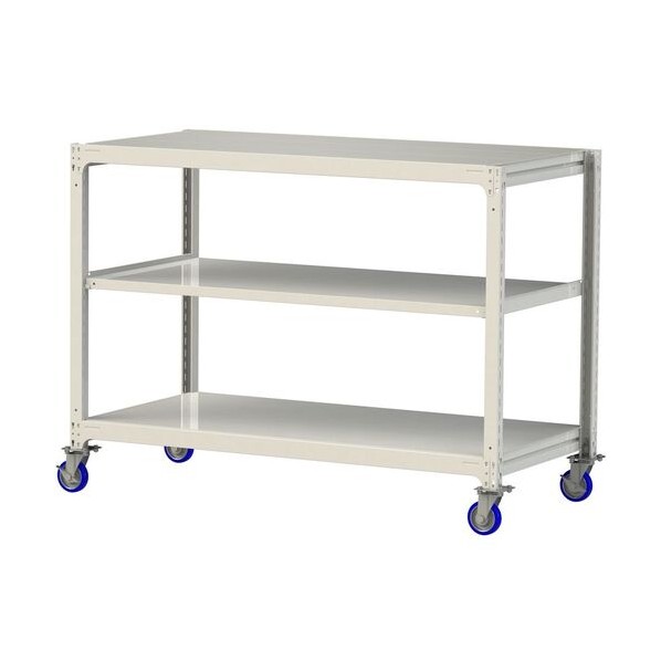 ※法人専用品※山金工業 中量ラック移動式 150kg/段 W1800&times;D910&times;H1377mm 天地3段 ホワイトグレー ホワイトグレー 3SC4691-3WUF 0｜DIY FACTORY ONLINE SHOP