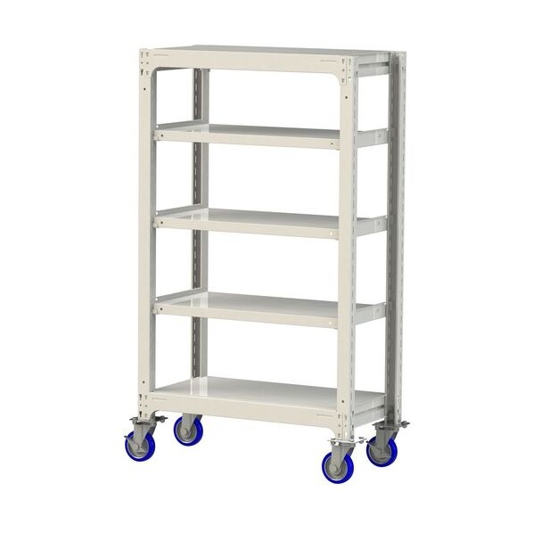 ※法人専用品※山金工業 中量ラック移動式 150kg/段 W900&times;D480&times;H1677mm 天地5段 ホワイトグレー ホワイトグレー 3SC5348-5WUF 0｜DIY FACTORY ONLINE SHOP 49,740円