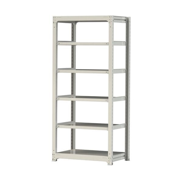 ※法人専用品※山金工業 ボルトレス中量ラック 300kg/段 W900&times;D620&times;H2100mm 天地6段 ホワイトグレー ホワイトグレー 3S7362-6W 0｜DIY FACTORY ONLINE SHOP