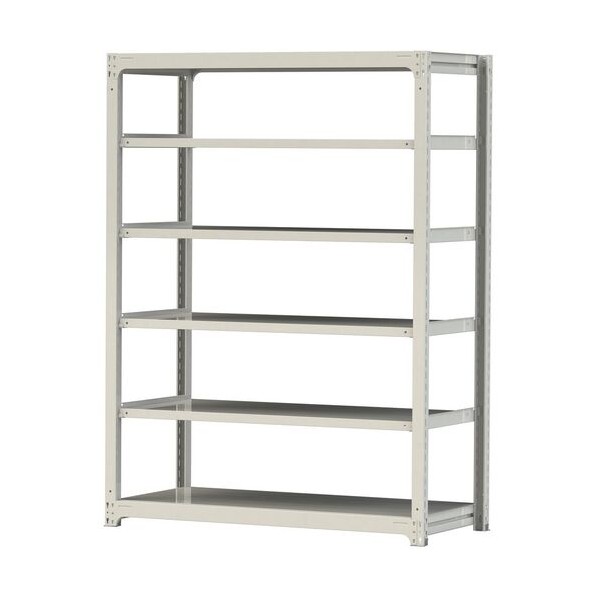 ※法人専用品※山金工業 ボルトレス中量ラック 300kg/段 W1500&times;D700&times;H2100mm 天地6段 ホワイトグレー ホワイトグレー 3S7570-6W 0｜DIY FACTORY ONLINE SHOP