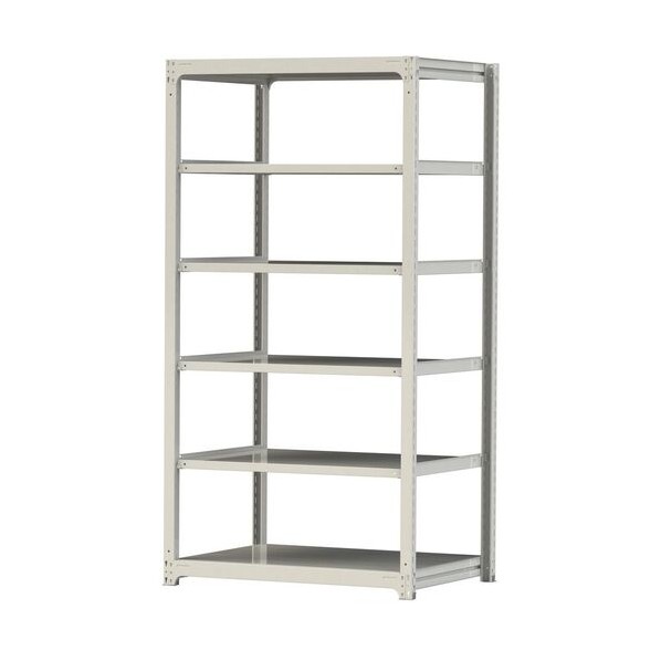 ※法人専用品※山金工業 ボルトレス中量ラック 300kg/段 W1200×D910×H2400mm 天地6段 ホワイトグレー ホワイトグレー 3S8491-6W 0|DIY FACTORY ONLINE SHOP