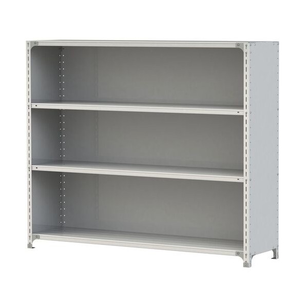 ボルト式軽量ラック 3方パネル付 120kg/段 W1800×D450×H1500mm 天地4段 ホワイトグレー ホワイトグレー 1.2S5645P-4W