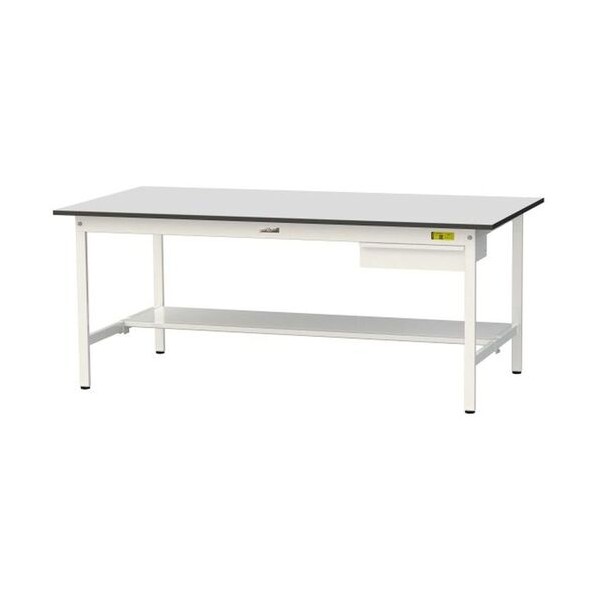 ワークテーブル 固定式 キャビネット付 ライトグレー(天板)/シルキーホワイト( SUR-1890UT-GYW 1UNT